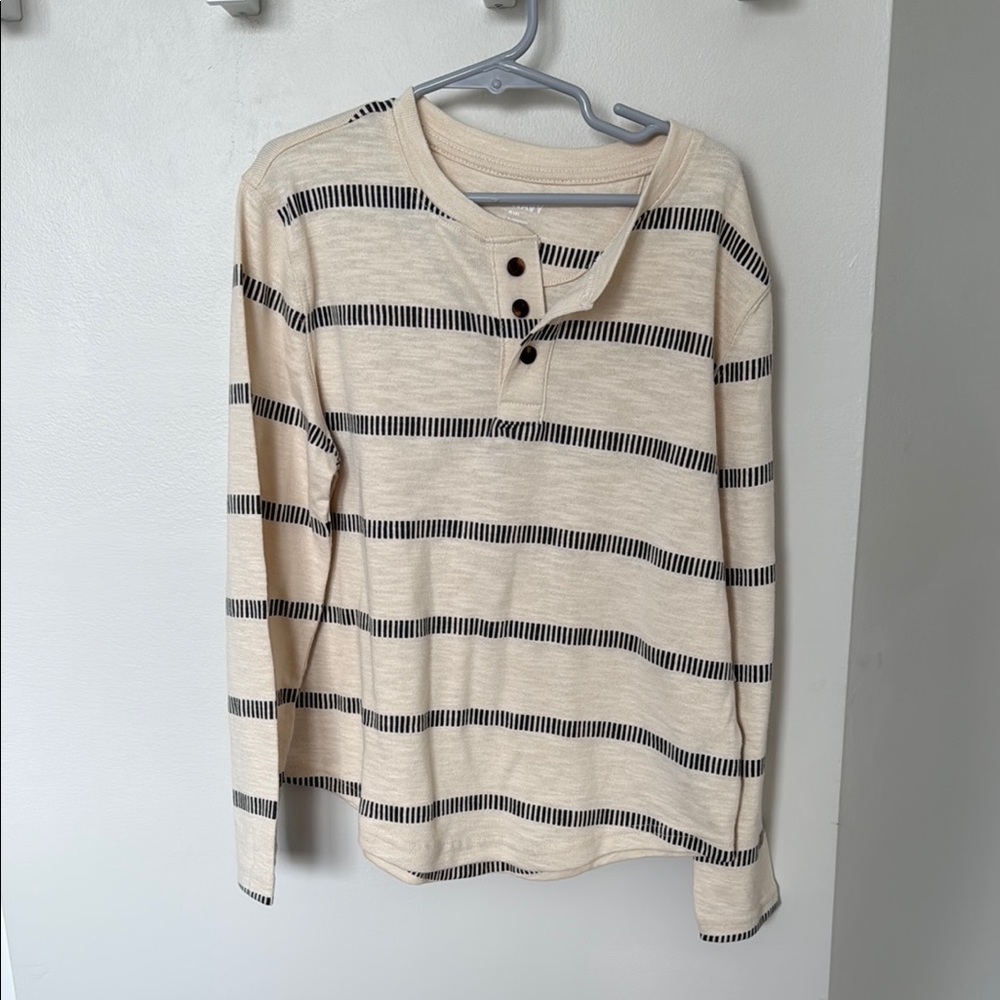 NWT - Old Navy Boys Striped Cream Long Sleeve